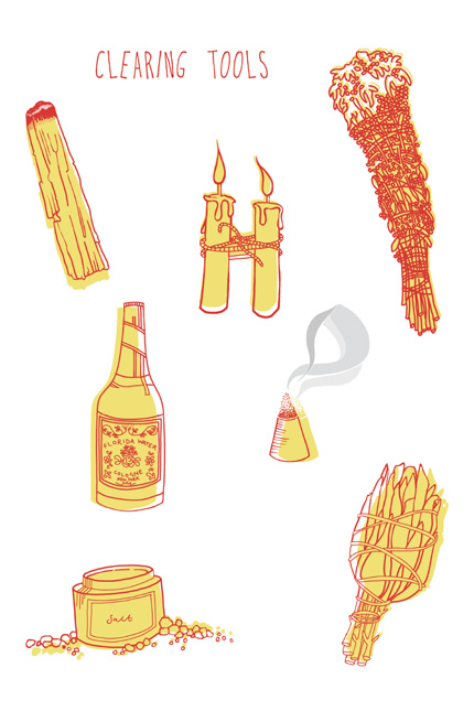 Illustration by Sarah Bellisario showing various clearing tools