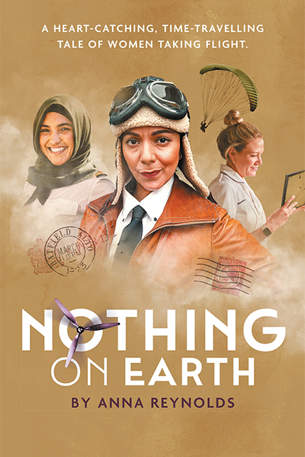 Nothing on Earth Cover Pursued by a Bear Cover design for Nothing on Earth play with three women dressed in different period clothing