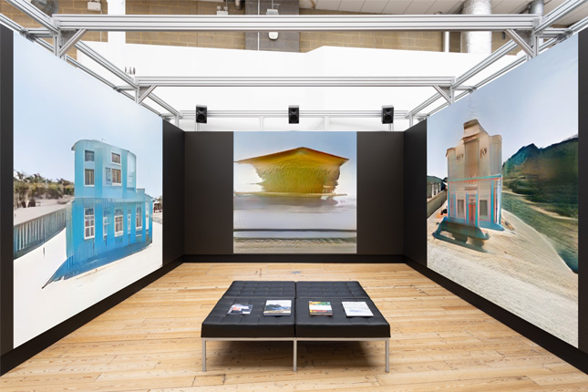 Immersive installation view from 'Firm Foundations Part II' exhibition, featuring Tomas Roope, 'Homes of Argleton Lane', 2020. Photography © Rob Harris.